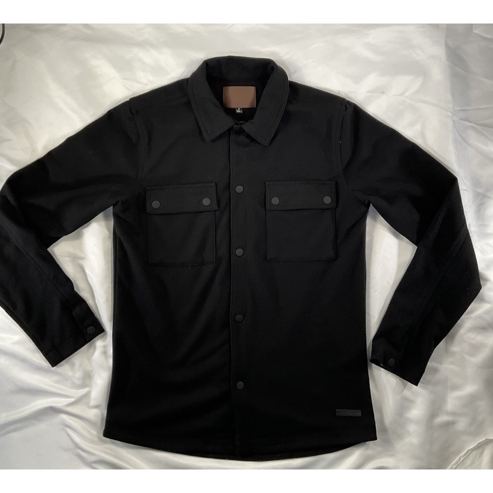 Civil Society Men's Size S Bennett Knit Shirt Jacket Black Casual Trendy 246